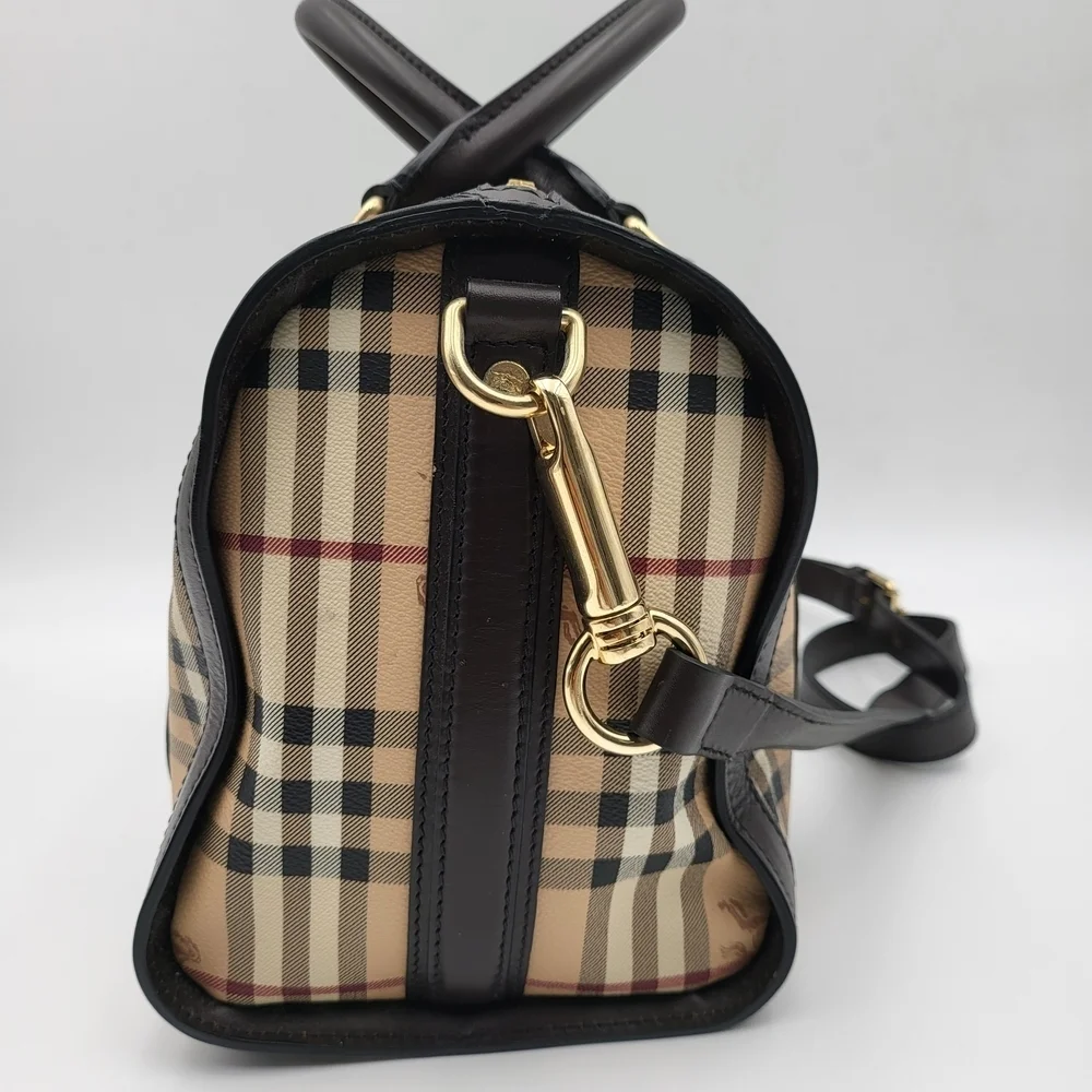 Burberry Alchester Haymarket Medium Top Handle Bag, Authentic...